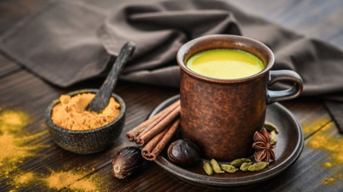 Traditional Indian drink turmeric milk