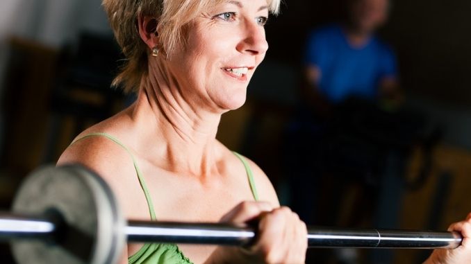 Senior Woman with barbell