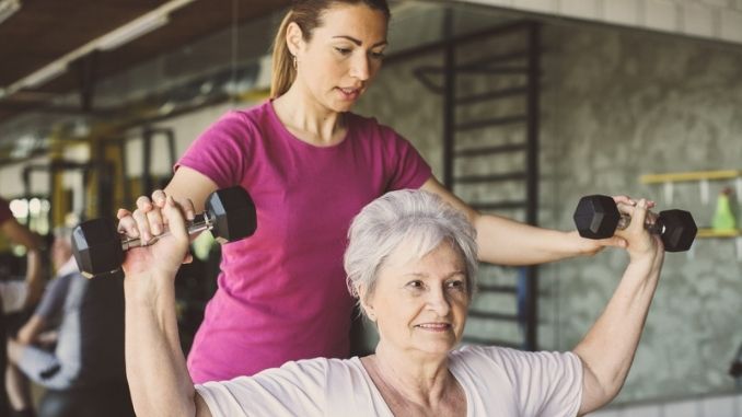 Senior woman workout